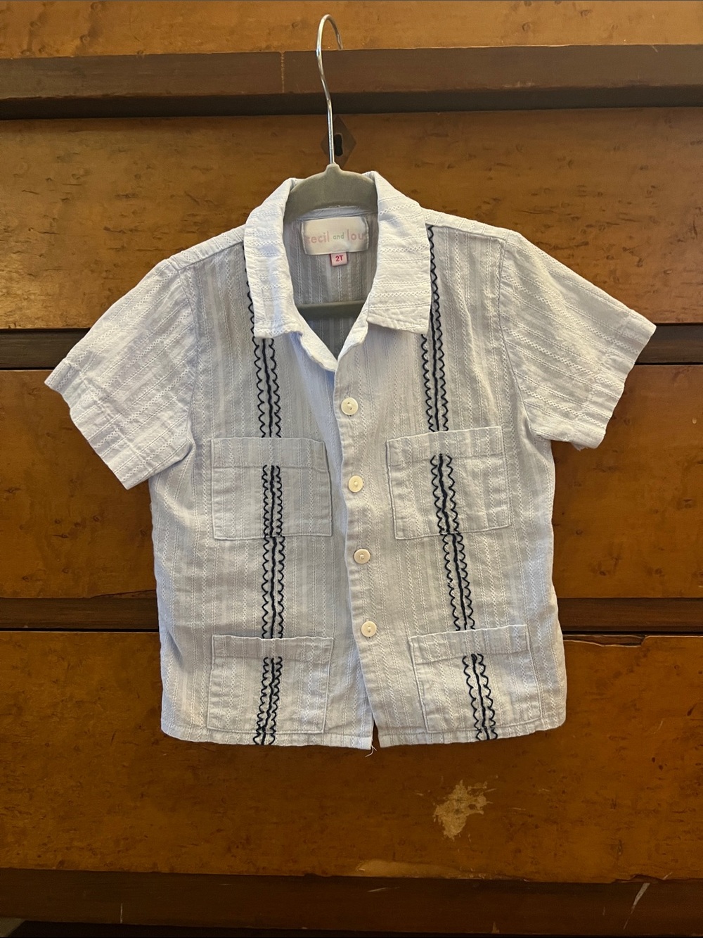 Cecil and Lou Light Blue Guayabera Boys Shirt